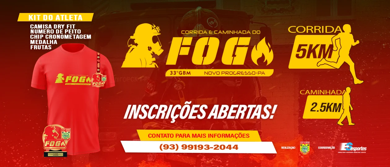 1ª Corrida e Caminhada do Fogo 33º GBM - Novo Progresso