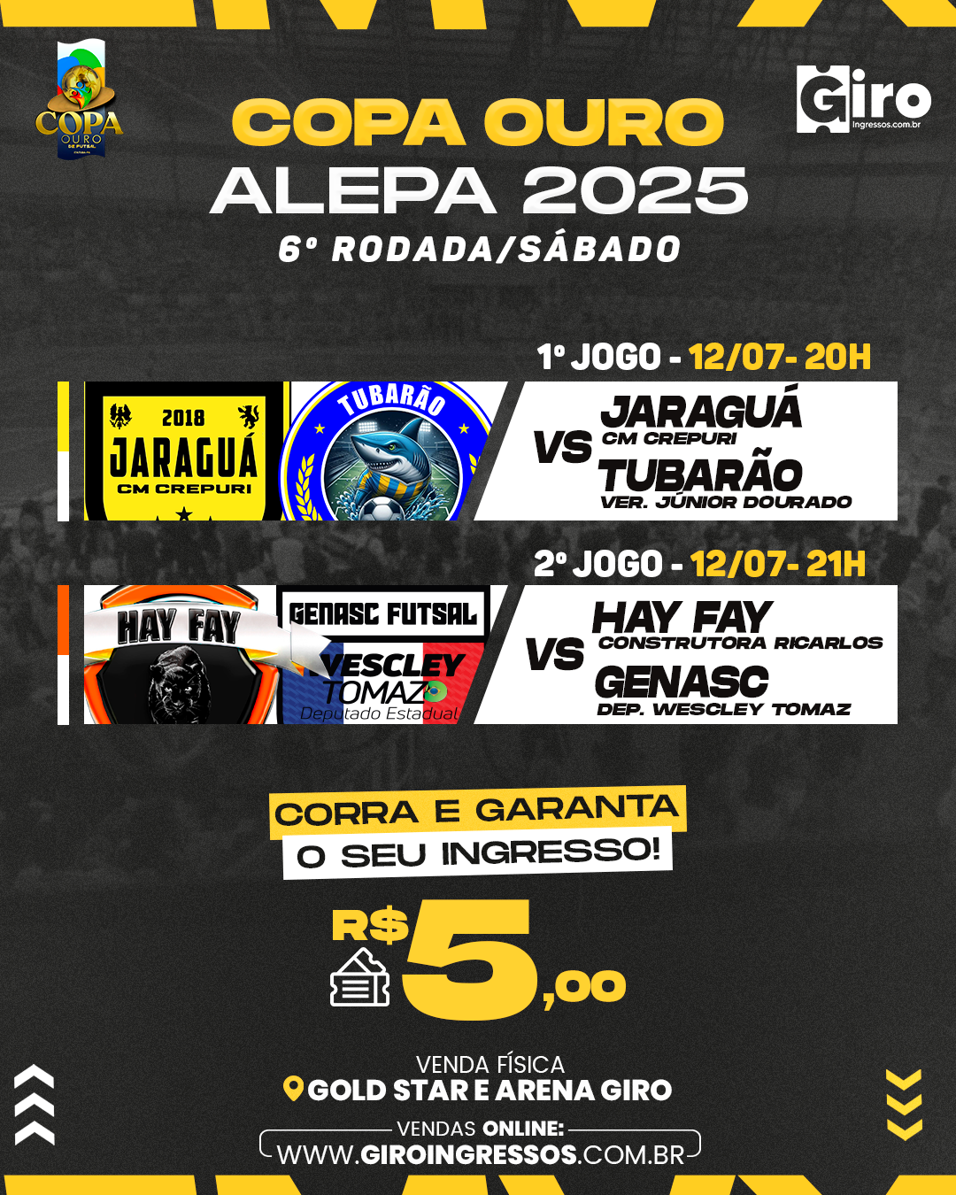 Sexta Rodada - Copa Ouro ALEPA 2025
